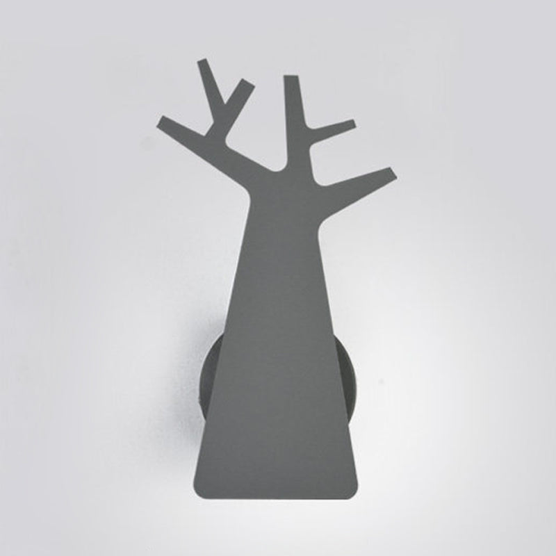 Vivolux | Nordic Tree Silhouette Iron Wandlamp 1 Hoofds als Verlichting Fixture in Groen/Wit/Grijs voor Slaapkamer