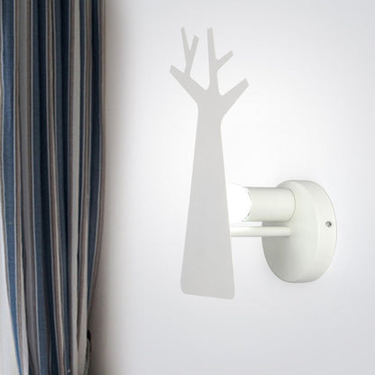 Vivolux | Nordic Tree Silhouette Iron Wandlamp 1 Hoofds als Verlichting Fixture in Groen/Wit/Grijs voor Slaapkamer