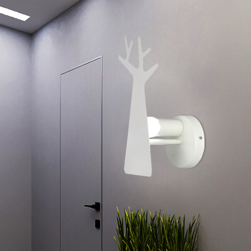 Vivolux | Nordic Tree Silhouette Iron Wandlamp 1 Hoofds als Verlichting Fixture in Groen/Wit/Grijs voor Slaapkamer