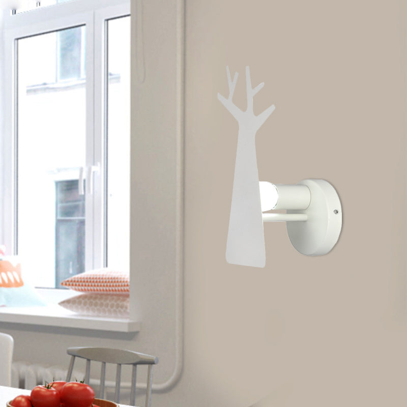 Vivolux | Nordic Tree Silhouette Iron Wandlamp 1 Hoofds als Verlichting Fixture in Groen/Wit/Grijs voor Slaapkamer