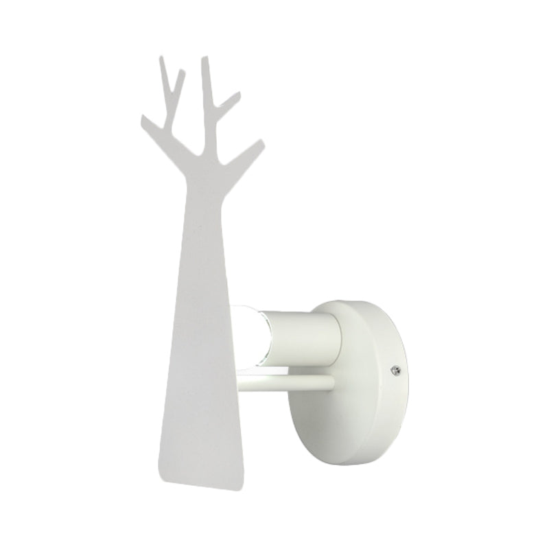 Vivolux | Nordic Tree Silhouette Iron Wandlamp 1 Hoofds als Verlichting Fixture in Groen/Wit/Grijs voor Slaapkamer