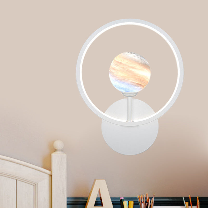 Vivolux | Gradient Glas Globe Wandverlichting Ideeën Moderne LED Wandlamp Fixture met Ringbescherming in Zwart/Roze/Wit