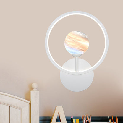 Vivolux | Gradient Glas Globe Wandverlichting Ideeën Moderne LED Wandlamp Fixture met Ringbescherming in Zwart/Roze/Wit