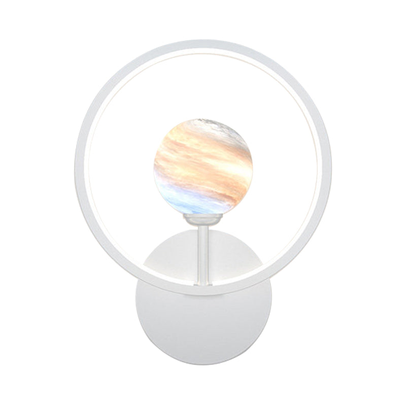 Vivolux | Gradient Glas Globe Wandverlichting Ideeën Moderne LED Wandlamp Fixture met Ringbescherming in Zwart/Roze/Wit