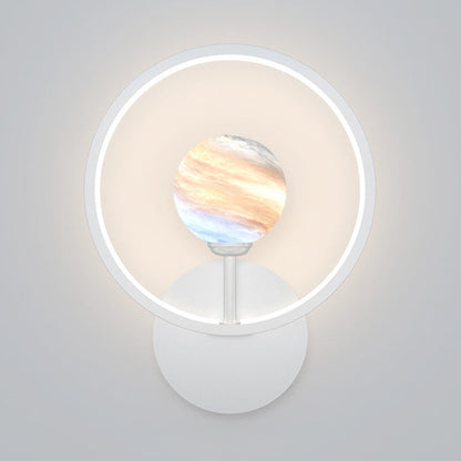 Vivolux | Gradient Glas Globe Wandverlichting Ideeën Moderne LED Wandlamp Fixture met Ringbescherming in Zwart/Roze/Wit