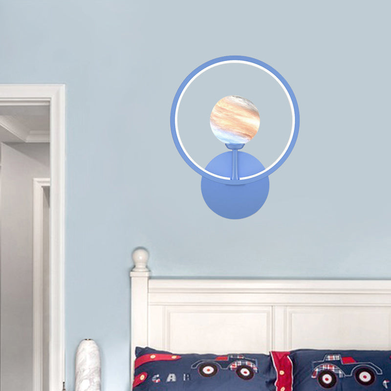 Vivolux | Gradient Glas Globe Wandverlichting Ideeën Moderne LED Wandlamp Fixture met Ringbescherming in Zwart/Roze/Wit