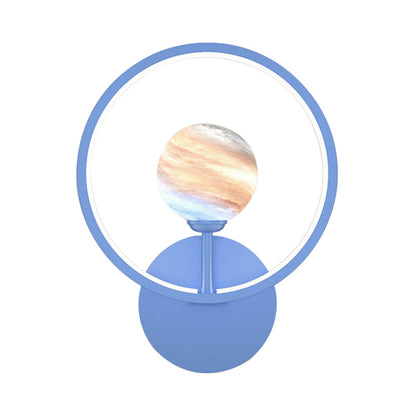 Vivolux | Gradient Glas Globe Wandverlichting Ideeën Moderne LED Wandlamp Fixture met Ringbescherming in Zwart/Roze/Wit