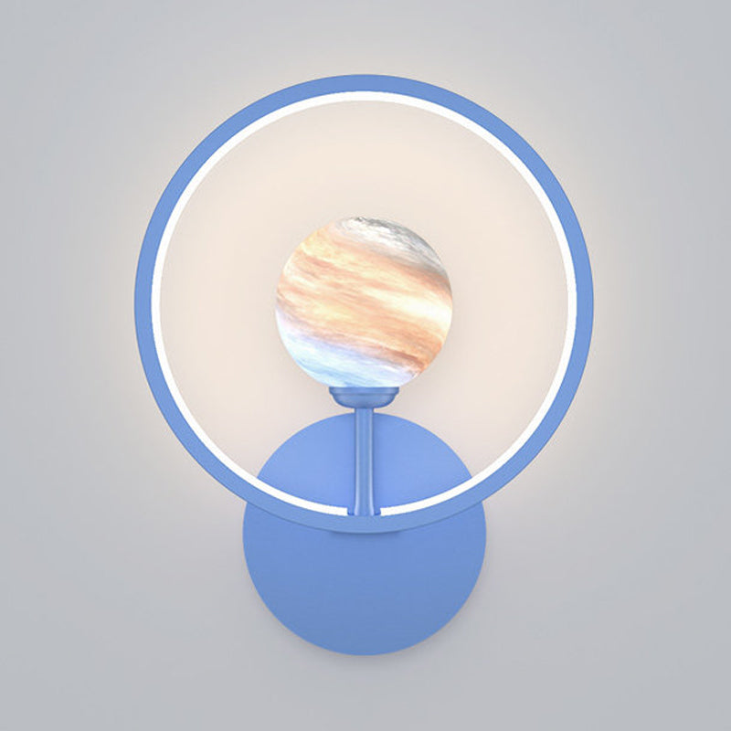 Vivolux | Gradient Glas Globe Wandverlichting Ideeën Moderne LED Wandlamp Fixture met Ringbescherming in Zwart/Roze/Wit