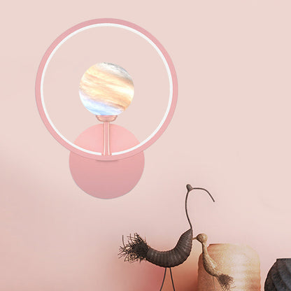 Vivolux | Gradient Glas Globe Wandverlichting Ideeën Moderne LED Wandlamp Fixture met Ringbescherming in Zwart/Roze/Wit