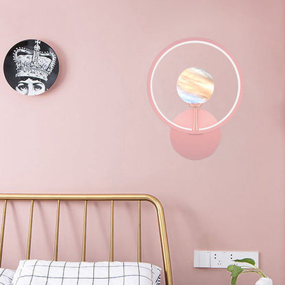 Vivolux | Gradient Glas Globe Wandverlichting Ideeën Moderne LED Wandlamp Fixture met Ringbescherming in Zwart/Roze/Wit