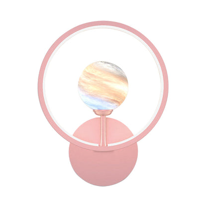 Vivolux | Gradient Glas Globe Wandverlichting Ideeën Moderne LED Wandlamp Fixture met Ringbescherming in Zwart/Roze/Wit