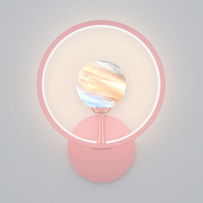 Vivolux | Gradient Glas Globe Wandverlichting Ideeën Moderne LED Wandlamp Fixture met Ringbescherming in Zwart/Roze/Wit