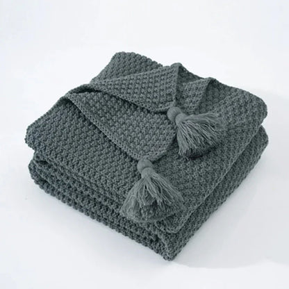 Vivolux | NordiWrap Gestrickte Wolldecke mit Quasten | Nordic Design | Kuschelig & Elegant | Perfekt für Zuhause