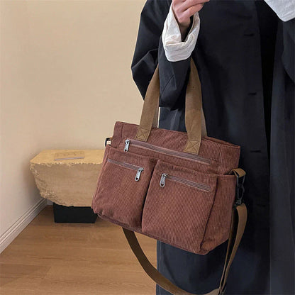 Lisa Einfarbige Tragetasche aus Cord