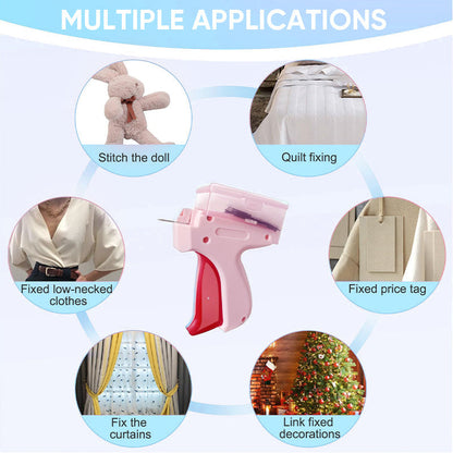 Vivolux | Mini Etikettiergerät mit Aufbewahrungsbox - Kompaktes Design, feines Nadelset, enthält mehr als 2000 Etiketten, geeignet für Kleidung und Textiletiketten