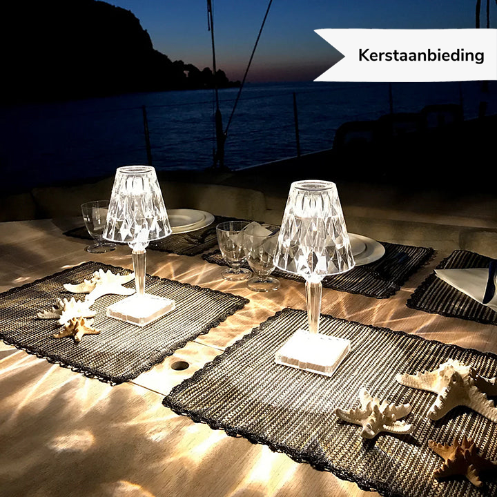 Vivolux | LuxeCrystal Premium LED Tischlampe | Kabellos | Dimmbare Kristallbeleuchtung | Stimmungslicht & Dekoration