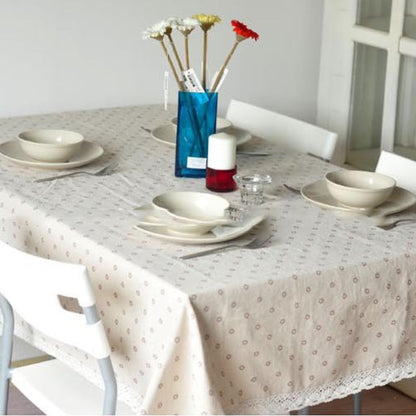 Vivolux | Daisy Print Baumwolle Leinen Tischdecke