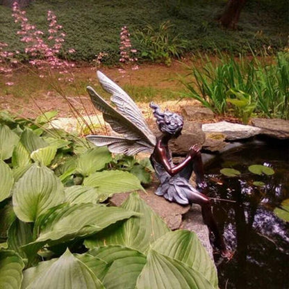 Sitzende Elf Skulptur | Garten Deko