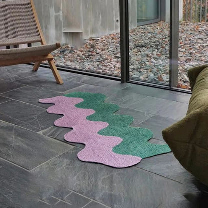 Vivolux | Abstrakter Farbblock-Teppich aus Baumwoll-Polyester