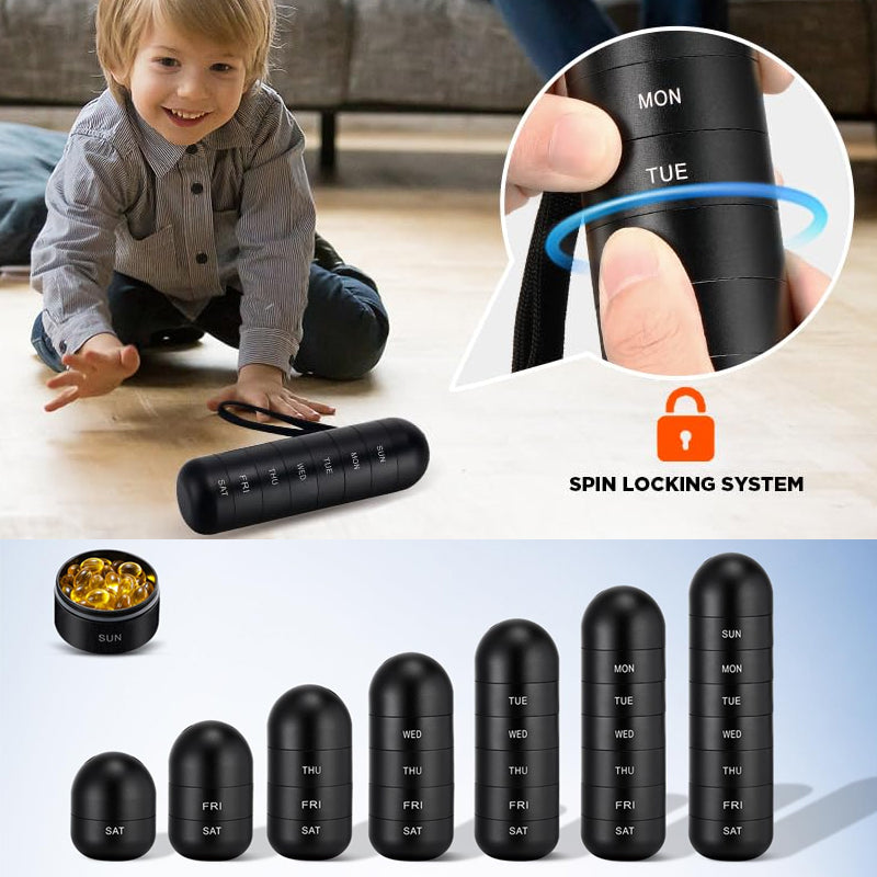 7 Tage tragbare Pillendose für Reisen