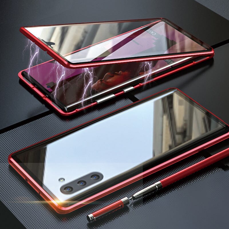 Vivolux | Magnetisches gehärtetes Glas doppelseitige Handyhülle für Samsung