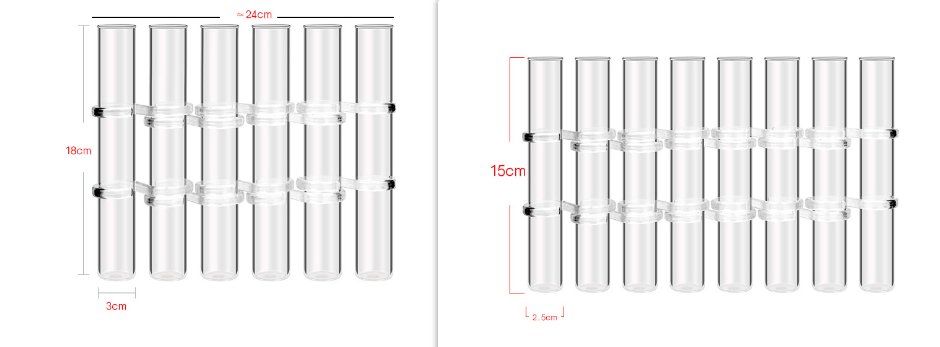 Vivolux | Flexibler Blumenvasen mit Scharnieren | Moderne Glasrohrvase