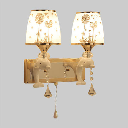 Vivolux | Dolphin Basis Bed Wandlamp Metaal 1/2 Lichten Kinder Wandlamp Lichtarmatuur in Wit met Trekkoord