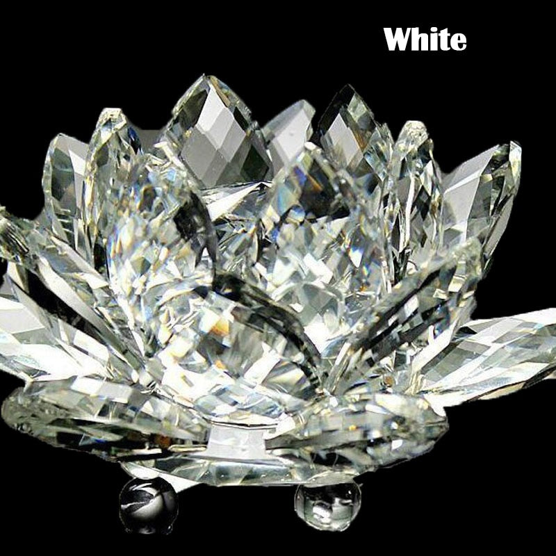 Vivolux | 80Mm Quarz Kristalle Lotusblume Handwerk Glas Fengshui Ornamente Heilende Kristalle Zuhause Party Wicca Dekor Yoga Geschenke Souvenir