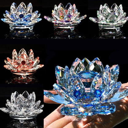 Vivolux | 80Mm Quarz Kristalle Lotusblume Handwerk Glas Fengshui Ornamente Heilende Kristalle Zuhause Party Wicca Dekor Yoga Geschenke Souvenir