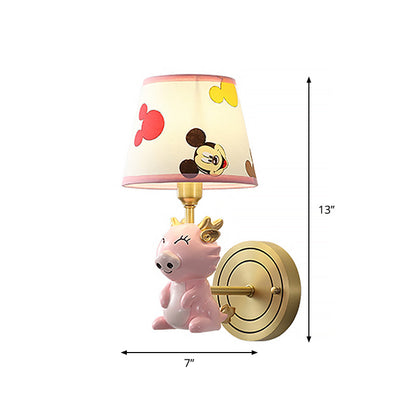 Vivolux | Kinder Cartoon Drachen Wandlampe Metall Einzelne Glühlampe Nachttisch Wandlampe Lichtarmatur in Pink