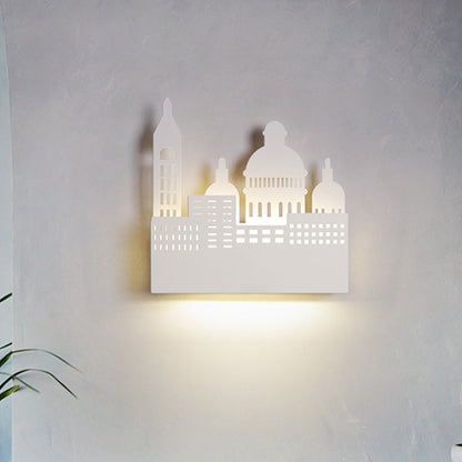 Vivolux | Kids 1 Head Wandlamp met Metalen Kap Witte Kasteel Wandlicht in Warm/Wit Licht