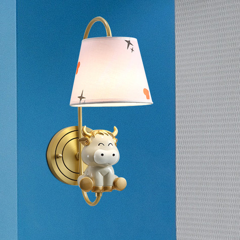 Vivolux | Cartoon Huhn/Schlange/Ochse Dekoration Nachttisch Wandmontierte Lampe Metall 1 Kopf Modernes Wandlicht in Gelb/Blau/Gold