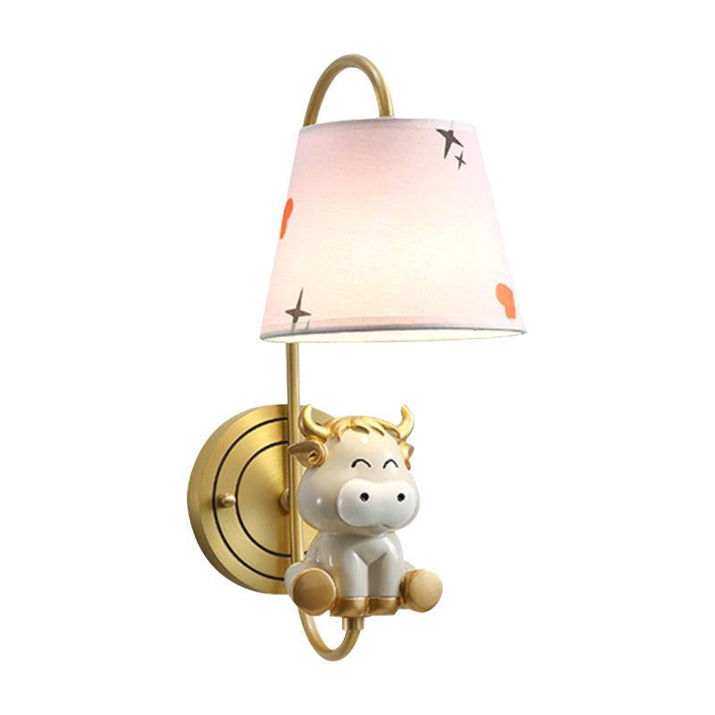Vivolux | Cartoon Huhn/Schlange/Ochse Dekoration Nachttisch Wandmontierte Lampe Metall 1 Kopf Modernes Wandlicht in Gelb/Blau/Gold