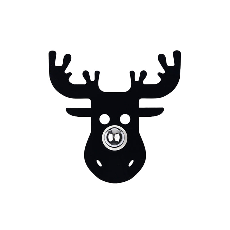 Vivolux | Einzelkopf Schlafzimmer Wandleuchte Moderne Schwarze Wandlampe mit Hirsch Metallschirm