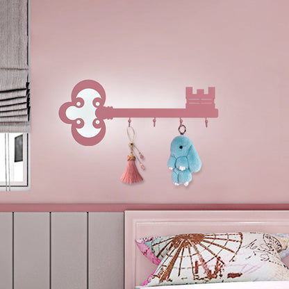 Vivolux | Schlüssel Schlafzimmer Wandleuchte Lampe Metall Led Cartoon Wandmontierte Beleuchtung in Schwarz/Weiß/Rosa mit Haken
