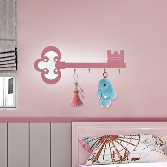 Vivolux | Schlüssel Schlafzimmer Wandleuchte Lampe Metall Led Cartoon Wandmontierte Beleuchtung in Schwarz/Weiß/Rosa mit Haken
