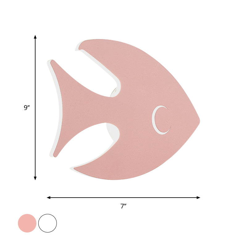 Vivolux | Macaroon Konijn/Vish Wall Lamp Iron Kinderkamer LED Wandlamp Verlichtingsarmatuur in Wit/Roze/Blauw