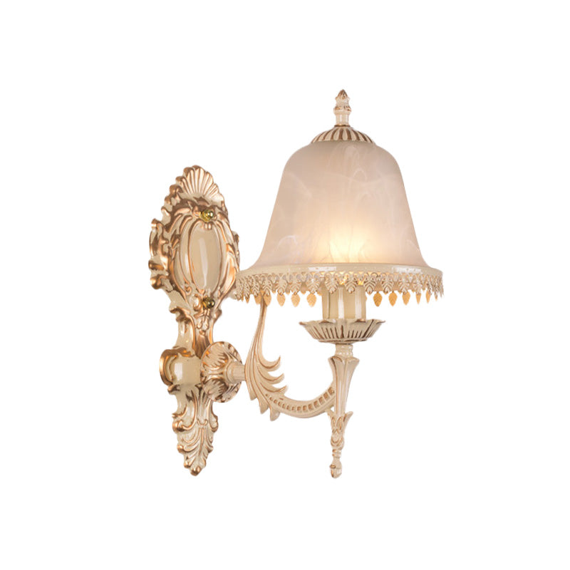 Vivolux | 1/2 Lichten Bell Wandlamp Klassiek Beige Frosted Glas Wandgemonteerde Verlichtingsarmatuur voor Woonkamer