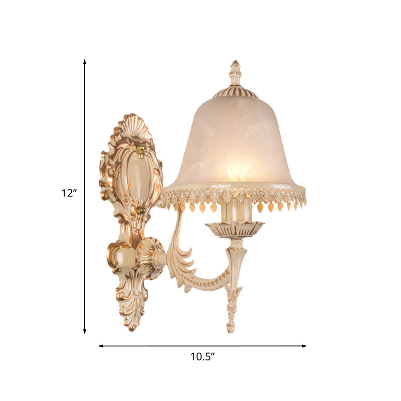 Vivolux | 1/2 Lichten Bell Wandlamp Klassiek Beige Frosted Glas Wandgemonteerde Verlichtingsarmatuur voor Woonkamer