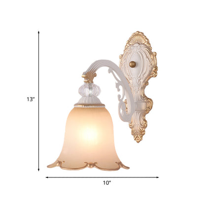 Vivolux | Zwevende Arm Slaapkamer Wandlamp Klassiek Frosted Glass 1 Lamp Beige Wandlamp