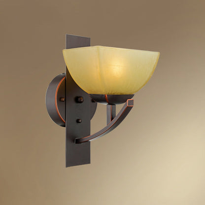 Vivolux | Gefrostete gebogene Glas-Wandleuchte Antik 1-Licht Wohnzimmer Wandleuchten Leuchte in Schwarz