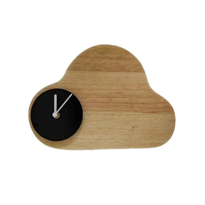 Vivolux | Cartoon Cloud Wood Flush Mount LED Wandlamp met Zwart/Wit Klok voor Kinderbed, Warm/Wit Licht