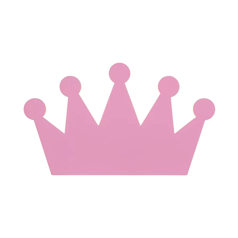 Vivolux | Crown Kids Schlafzimmer Wandlicht Aus Holz Cartoon LED Oberflächen Wand Leuchte in Gelb/Rosa