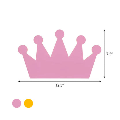 Vivolux | Crown Kids Schlafzimmer Wandlicht Aus Holz Cartoon LED Oberflächen Wand Leuchte in Gelb/Rosa