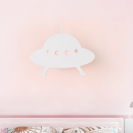 Vivolux | Kinder UFO Flush Mount Wandlamp Hout Kinderbed LED Wandlamp in Wit met Afstandsbediening