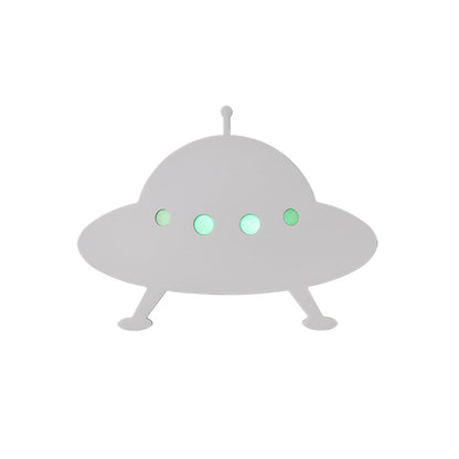 Vivolux | Kinder UFO Flush Mount Wandlamp Hout Kinderbed LED Wandlamp in Wit met Afstandsbediening