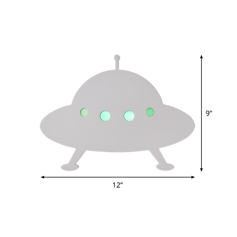 Vivolux | Kinder UFO Flush Mount Wandlamp Hout Kinderbed LED Wandlamp in Wit met Afstandsbediening