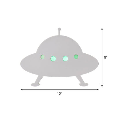 Vivolux | Kinder UFO Flush Mount Wandlamp Hout Kinderbed LED Wandlamp in Wit met Afstandsbediening