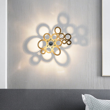 Vivolux | Koffie Bubble Ring Wandlamp Moderne Stijl 1 Gloeilamp Houten Wandverlichting Ideeën voor Woonkamer