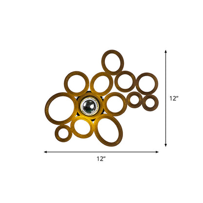 Vivolux | Koffie Bubble Ring Wandlamp Moderne Stijl 1 Gloeilamp Houten Wandverlichting Ideeën voor Woonkamer